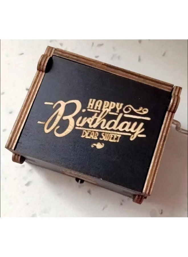 Happy Birthday Music Box, Classic Hand-Cranked Mini Wooden Music Box, Creative Gift for Boys Girls Adults - Image 1