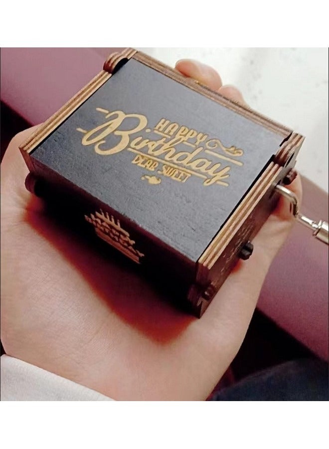 Happy Birthday Music Box, Classic Hand-Cranked Mini Wooden Music Box, Creative Gift for Boys Girls Adults - Image 2