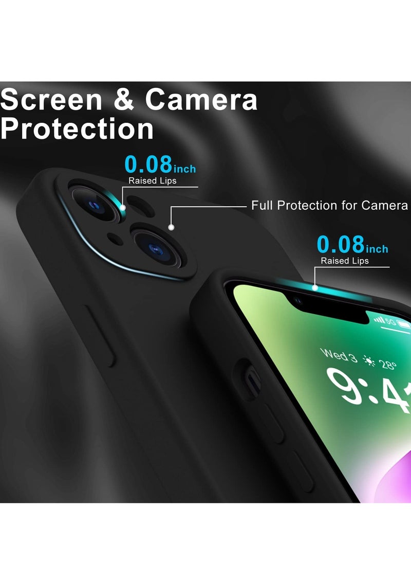 iPhone 14 Case with Screen Protector,Enhance Camera Protection,Soft Flexible Silicone Gel Rubber Bumper Cover,Slim Fit Shockproof Protective Phone Case for iPhone 14 6.1" Black - Image 5