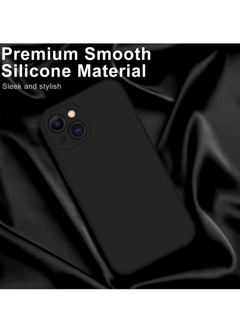 iPhone 14 Case with Screen Protector,Enhance Camera Protection,Soft Flexible Silicone Gel Rubber Bumper Cover,Slim Fit Shockproof Protective Phone Case for iPhone 14 6.1" Black - Image 3