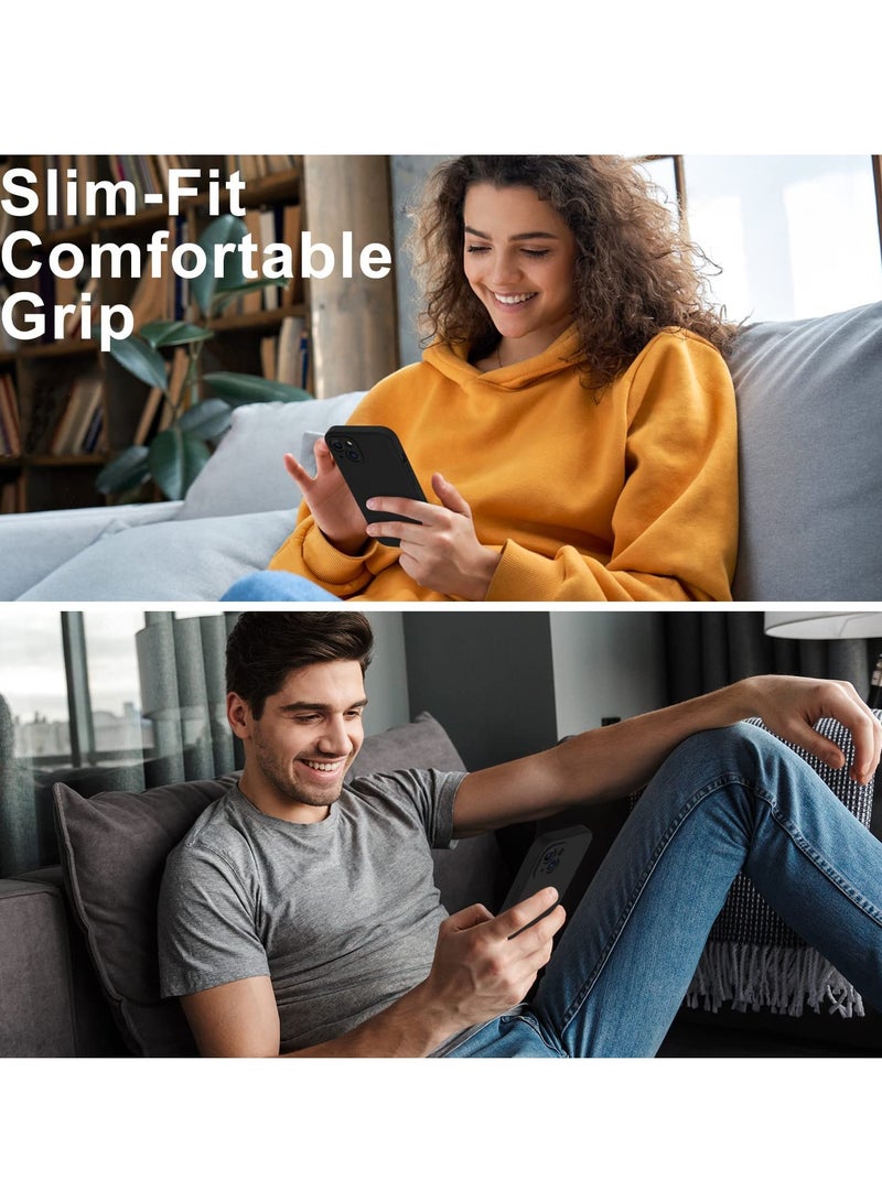 iPhone 14 Case with Screen Protector,Enhance Camera Protection,Soft Flexible Silicone Gel Rubber Bumper Cover,Slim Fit Shockproof Protective Phone Case for iPhone 14 6.1" Black - Image 2