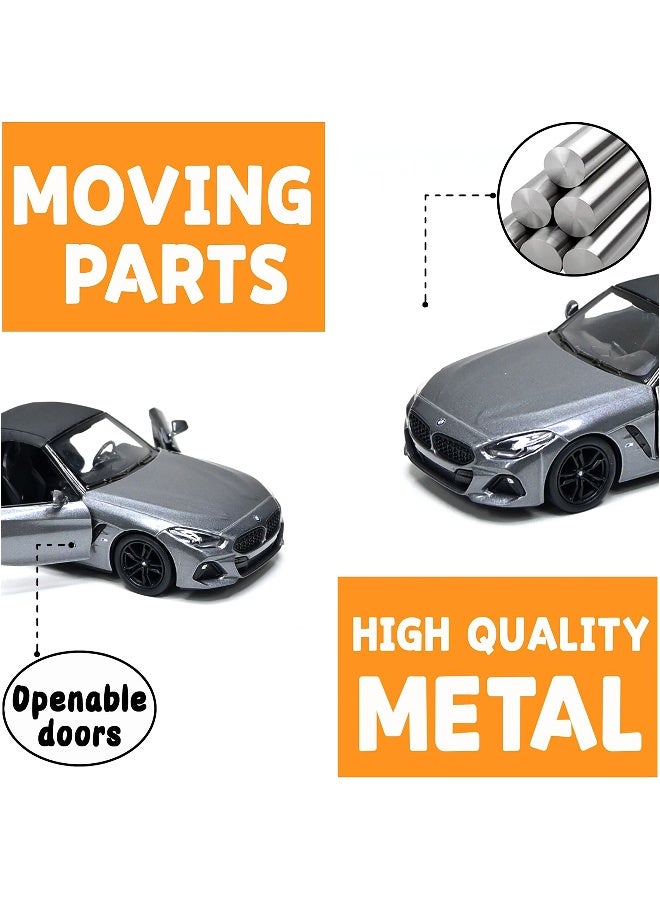 Kinsmart سيارة لعبة بي إم دبليو Z4 قابلة للفتح بمقياس 1:34 مصنوعة من سبائك المعادن مع آلية سحب للخلف - Image 5