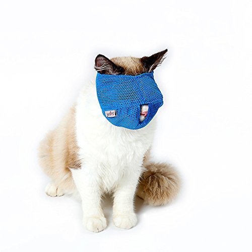 ZOOPOLR Cat Muzzles - Breathable Mesh Muzzles Prevent Cats from Biting and Chewing - Anti Bite Anti Meow (Pink-S) - Image 4