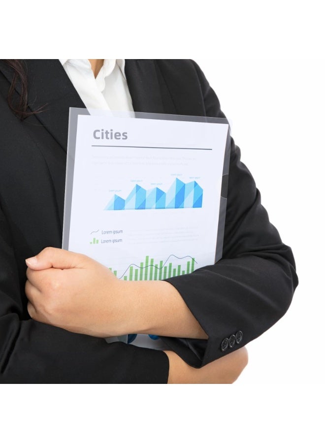 YelaJoy A4 Topload Opening File Pocket Clear, 100 Pack Clear Folders for Documents Plastic Folders Transparent L-Type Plastic Sleeves for Letter Size A4 Paper Ideal for School and Office Supplies - Image 2