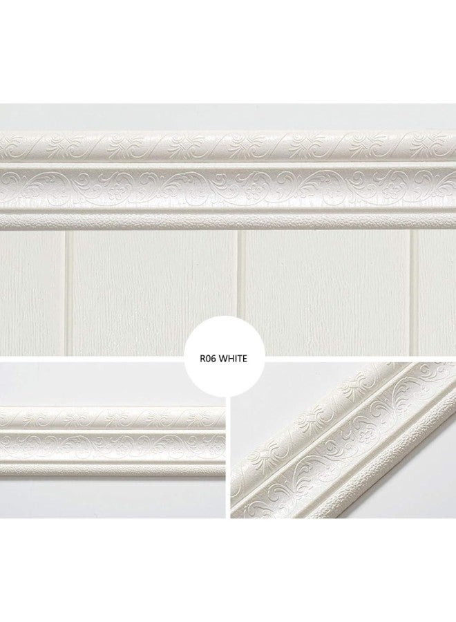 klarako WOHSAO 90" Long Wallpaper Border Self Adhesive Flexible Foam Molding Trim, Mirror Border Wall Trim Line Skirting Border 3D Pattern Sticker DIY Decoration Wall Lines Wallpaper Border for H - Image 4