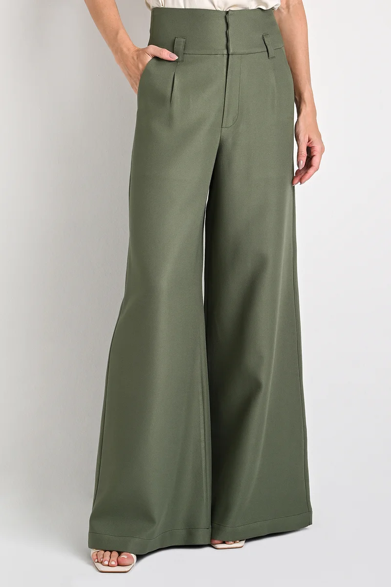 Carmen Steffens High-Waisted Moss Green Pants