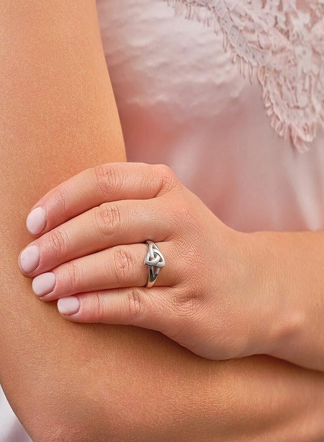 Biddy Murphy Trinity Knot Ring for Women Sterling Silver Made in Ireland Size 7 - Image 2