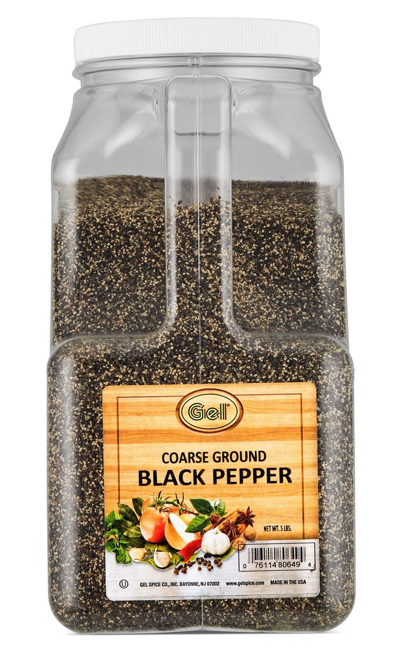 Gel Spice Coarse Ground Black Pepper 18-24 Mesh - Food Service Size - 5 Lbs - Image 1