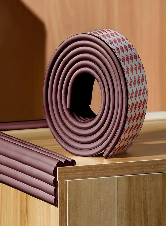 TEKCOOL شريط حماية الطاولة من TEKCOOL بطول مترين، شريط أمان بحواف إسفنجية فائقة النعومة للأطفال والرضع، واقيات زوايا لحماية الأطفال وحواف أمان للطاولة والمكتب. (بني - قطعة واحدة). - Image 5