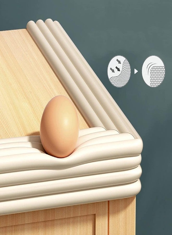 TEKCOOL شريط حماية الطاولة من TEKCOOL بطول مترين، شريط أمان بحواف إسفنجية فائقة النعومة للأطفال والرضع، واقيات زوايا لحماية الأطفال وحواف أمان للطاولة والمكتب. (بني - قطعة واحدة). - Image 4