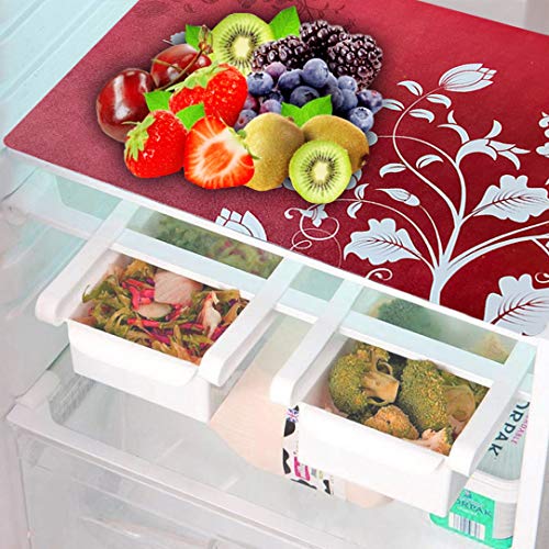 KANUSHI Industries® 1Pc Fridge Cover for Top with 6 Utility Pockets (Purple Color) + 1 Handles Covers + 3 Fridge Mats + 1 Magazine holder (FRI-COMBO-M-25+MGZ-HOLDER-WINE-SMAL-LEVE) - Image 3