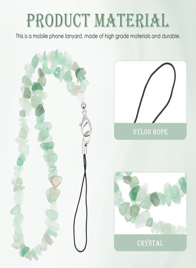 UKCOCO Crystal Stones Phone Lanyard, Green Natural Gemstone Phone Charm, 9.05 Inch Mobile Wrist Strap for Keychains, Wallets, Handbags, Backpacks, Usb Sticks, Mini Cameras, and More - Image 2