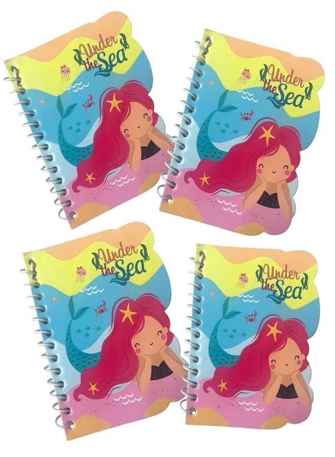 TOOYEP Combo Pack Of Mini Notebook Girls Notepad Diary Gratitude Pocket Memo Journals Easy To Carry (Palm Sized) Set Of 4 Pc/Unicorn Theme 3D Diary (Mermaid) - Image 1