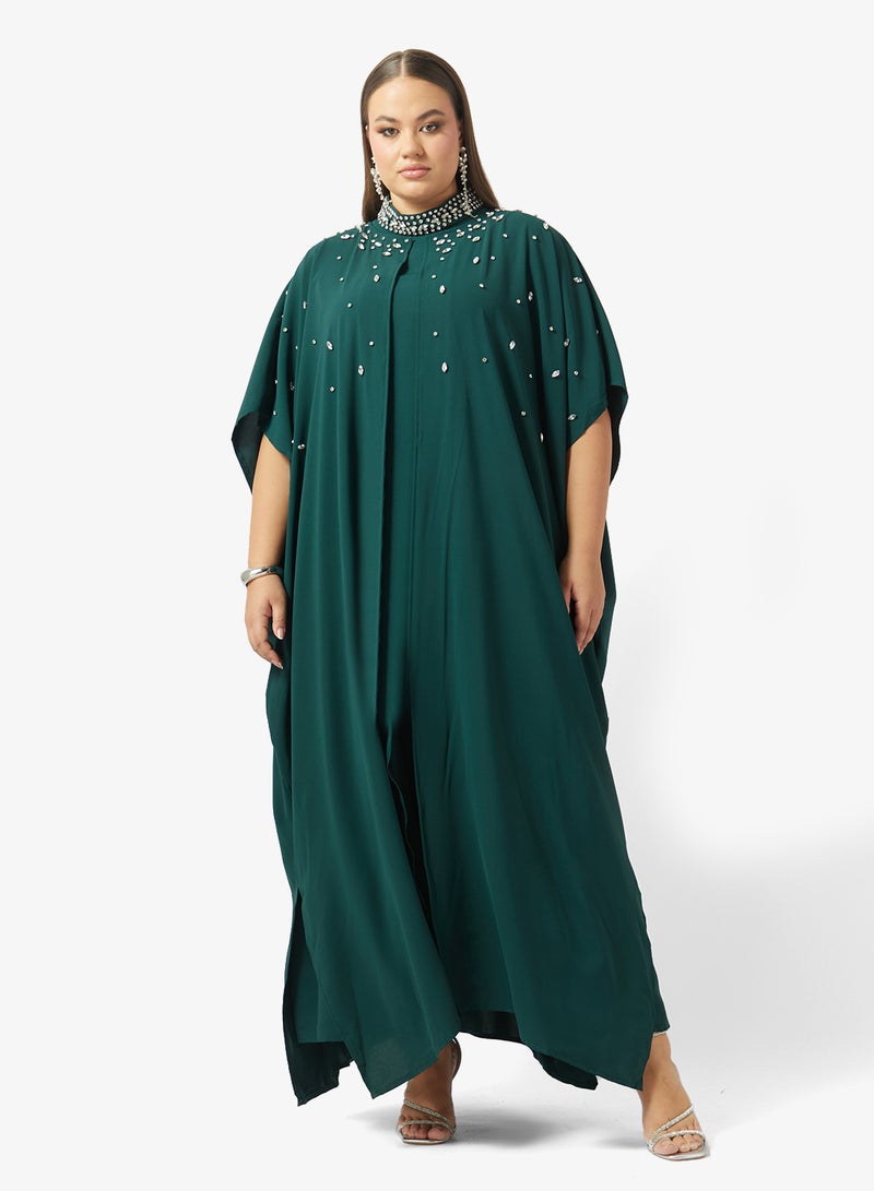 خزانة عباية مقاس كبير مزينة بفستان داخلي - Image 1