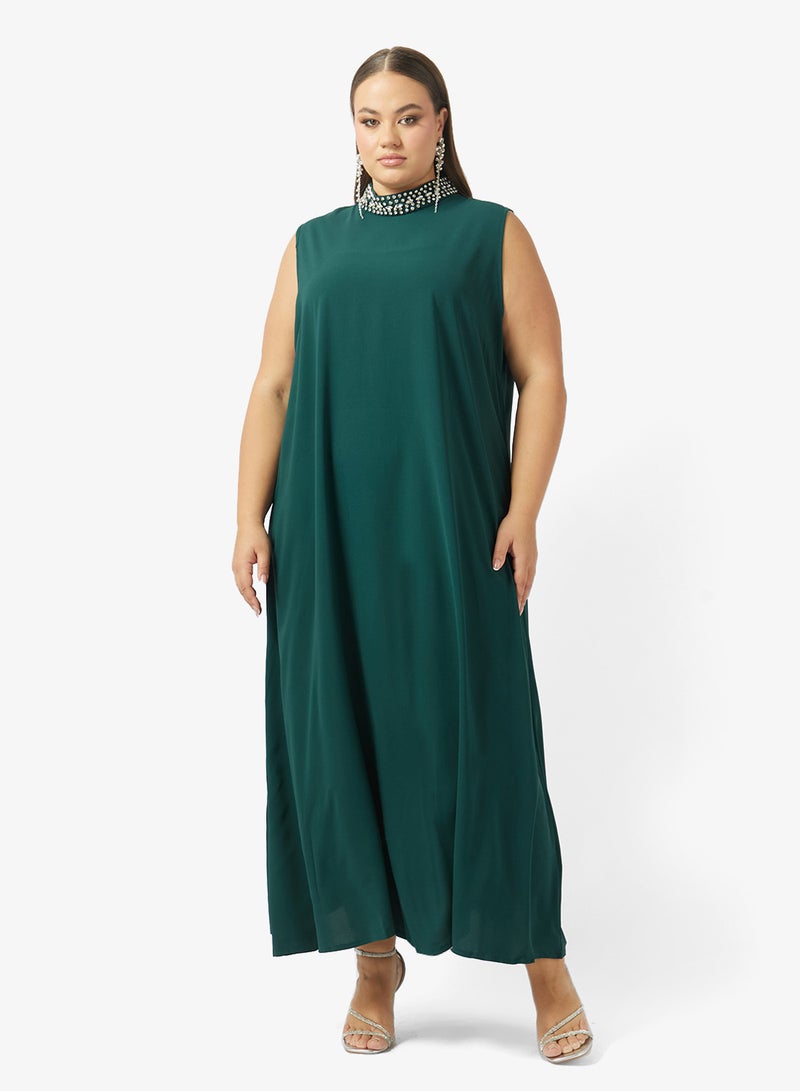 خزانة عباية مقاس كبير مزينة بفستان داخلي - Image 4