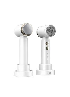 New Electric Facial Cleansing Brush Silicone Beauty Device Face Washing Cleaning Tool Deep Clean Pore Cleanser White MZ402 (base wireless charging hot and cold compress)