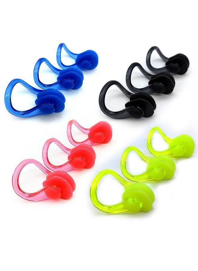 Zooshine - 12 Pcs Waterproof Swimming Nose Clip Silica Gel Swim Nose Plug For Kids And Adults With Bright Color - Image 1