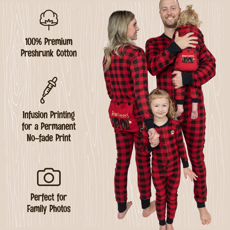Lazy One Flapjacks, Matching Christmas Pajamas for The Dog, Baby & Kids, Teens, and Adults (Plaid Bear Cheeks, Large) - Image 4