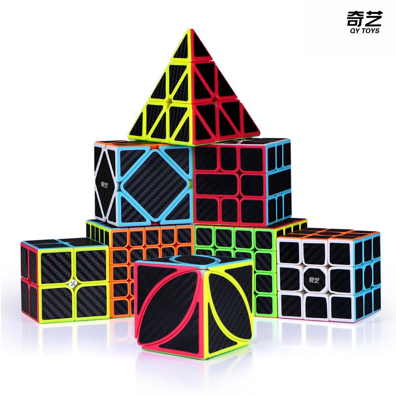 Qiyi Carbon Fiber Rubik'S Cube 2345 Order 2345 Order Rubik'S Cube Maple Leaf Pyramid Special-Shaped Puzzle Smooth - Image 2