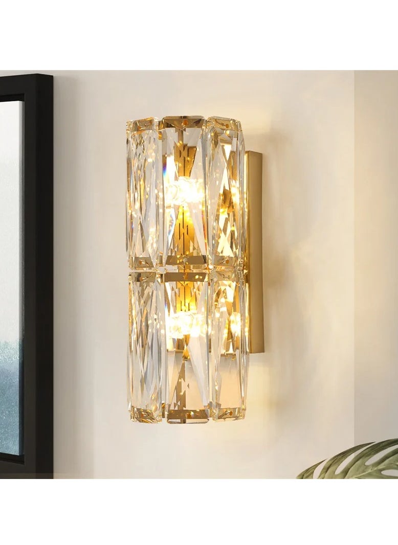 NOAEOU NOAEOU Crystal Wall Sconces,Indoor Chrome Wall Lamp,Crystal Vanity Wall Mount Lamp,Elegant Wall Lighting for Living Room Bedroom Bathroom Hallway Doorway Stairway Bedside  - Image 1