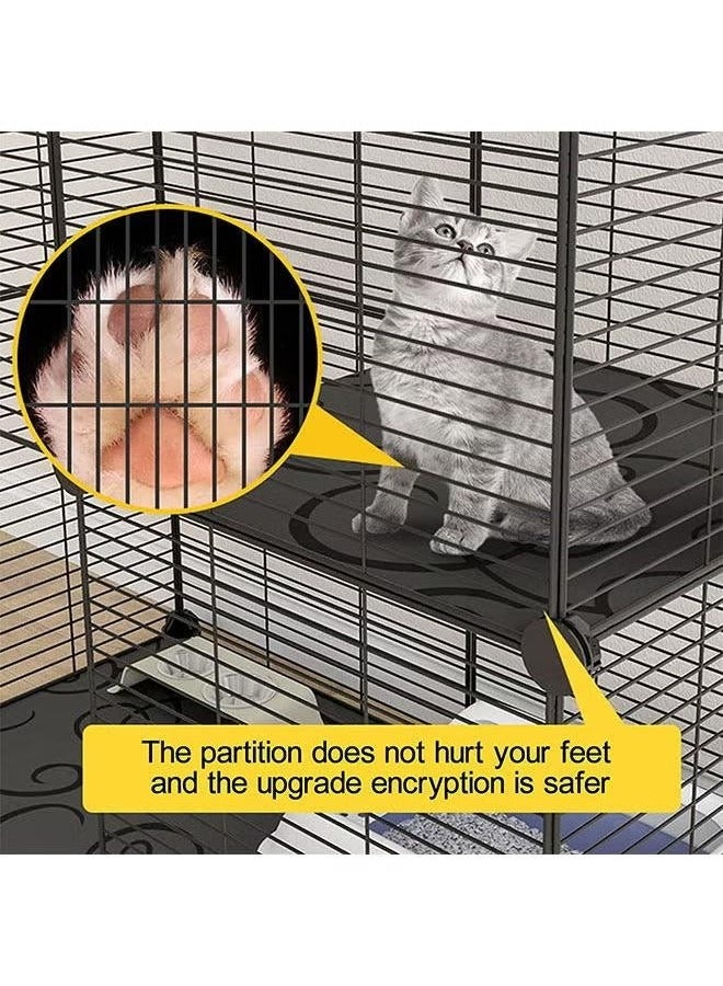 MYONE 3-Tier Cat Cage Indoor DIY Cat Playpen Detachable Metal Wire Kennels, Crate Large Exercise Place Ideal for 1-2 Cats, 109 x 39x 75cm, Black  - Image 4