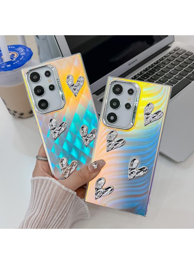 S-TOP Case For Samsung Galaxy S23+ 5G Electroplating 4-Heart Laser Texture TPU Phone Case - Image 2