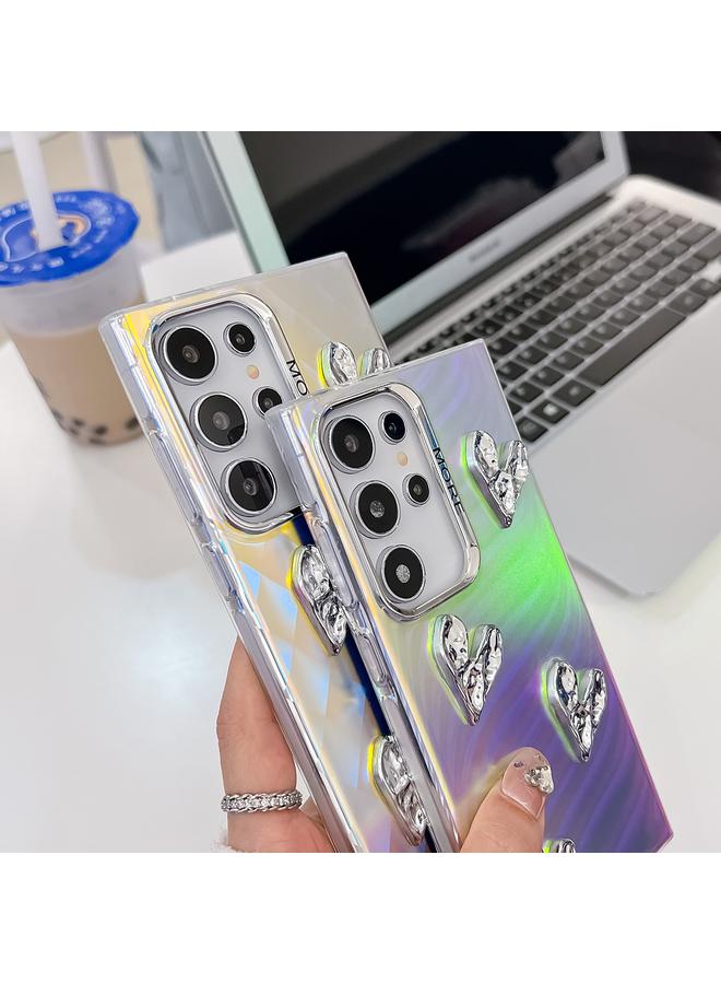 S-TOP Case For Samsung Galaxy S23+ 5G Electroplating 4-Heart Laser Texture TPU Phone Case - Image 4