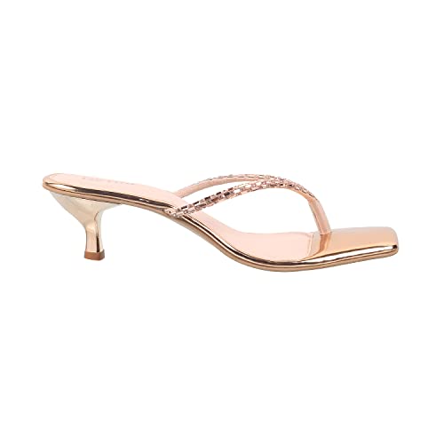 Metro Women Rose Gold Kitten Heel Sandal UK/7 EU/40 (40-77) - Image 3