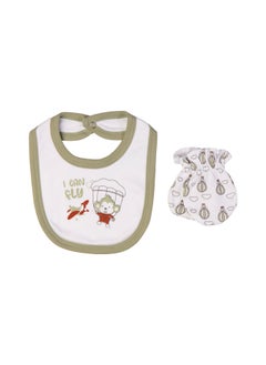 Babies Basic 5 Piece Unisex 100% Cotton Gift Set Include Bib, Romper, Mittens, Cap And Sleepsuit/Jumpsuit- I Can Fly  - Image 5