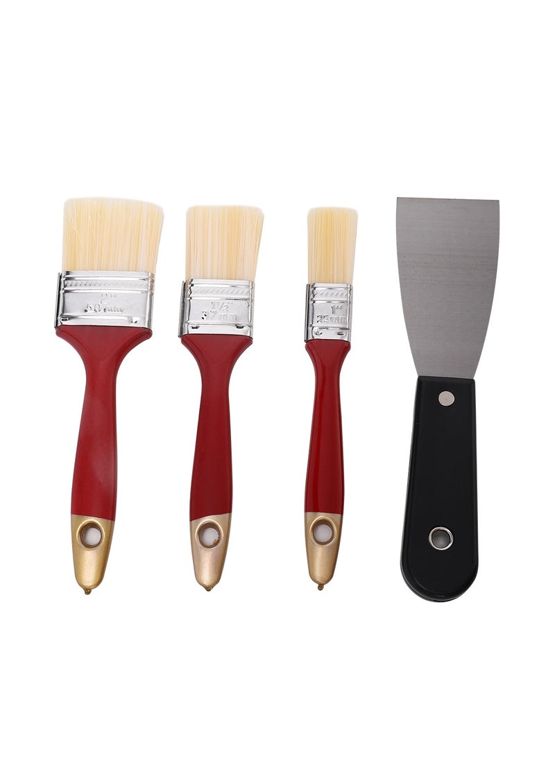 LAWAZIM Brush Set with Scraper - 3 Piece - Flat Paint Brushes in Assorted Sizes with Paint Scraper Tool for Touch-Up, Wall Painting, Furniture Refinishing – Ideal for DIY Projects, Home Improvement, and Maintenance  - Image 1