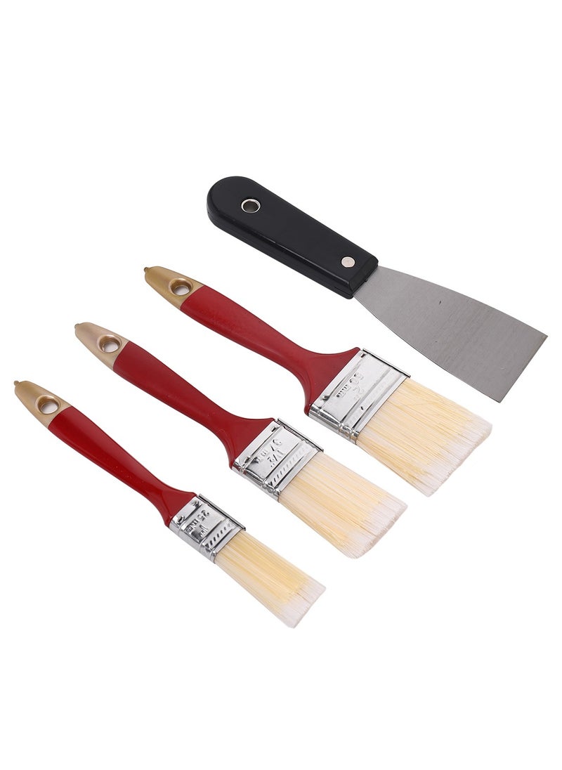 LAWAZIM Brush Set with Scraper - 3 Piece - Flat Paint Brushes in Assorted Sizes with Paint Scraper Tool for Touch-Up, Wall Painting, Furniture Refinishing – Ideal for DIY Projects, Home Improvement, and Maintenance  - Image 2