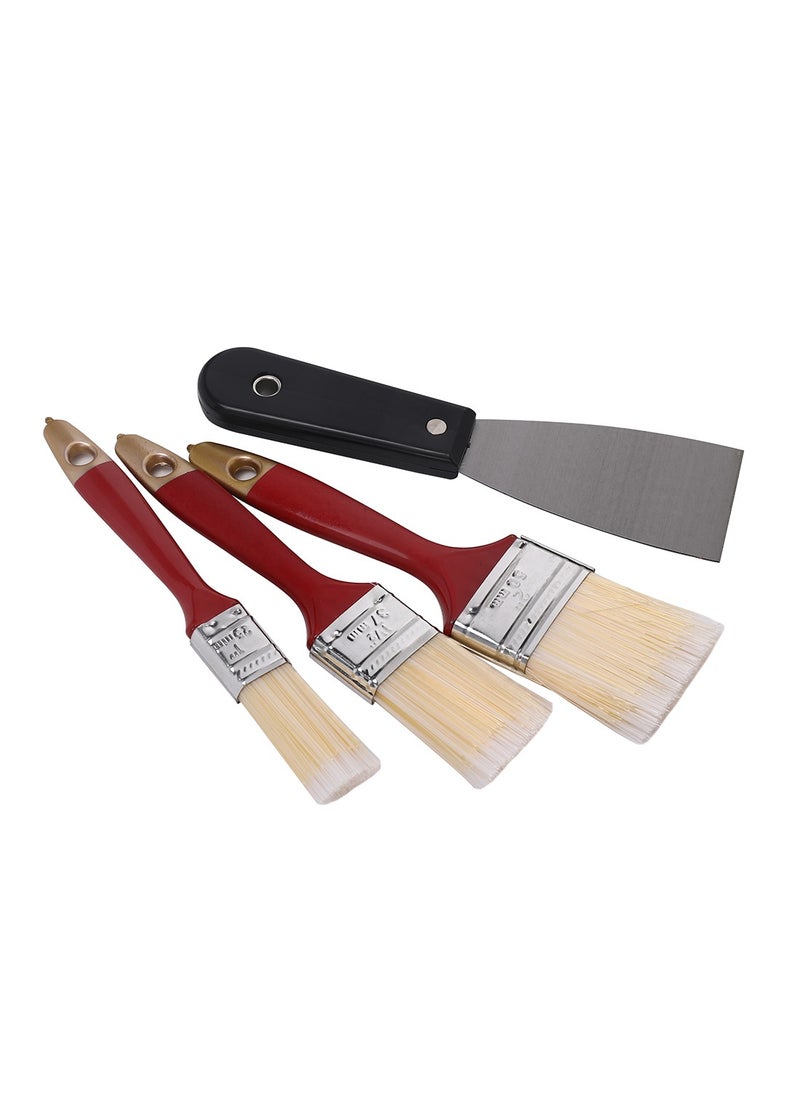 LAWAZIM Brush Set with Scraper - 3 Piece - Flat Paint Brushes in Assorted Sizes with Paint Scraper Tool for Touch-Up, Wall Painting, Furniture Refinishing – Ideal for DIY Projects, Home Improvement, and Maintenance  - Image 3