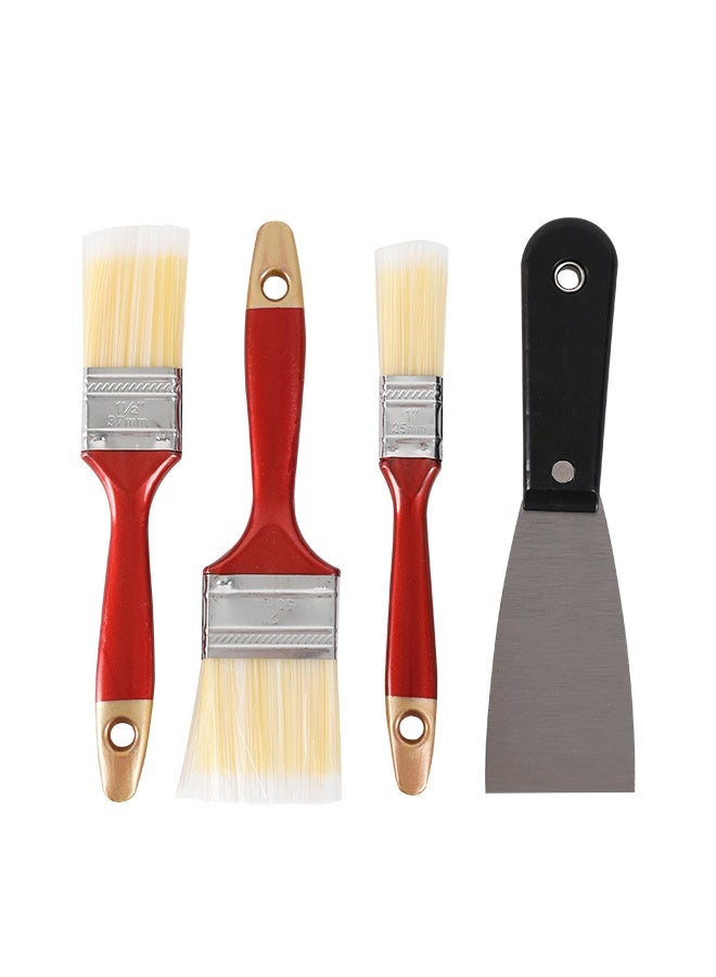 LAWAZIM Brush Set with Scraper - 3 Piece - Flat Paint Brushes in Assorted Sizes with Paint Scraper Tool for Touch-Up, Wall Painting, Furniture Refinishing – Ideal for DIY Projects, Home Improvement, and Maintenance - Image 1