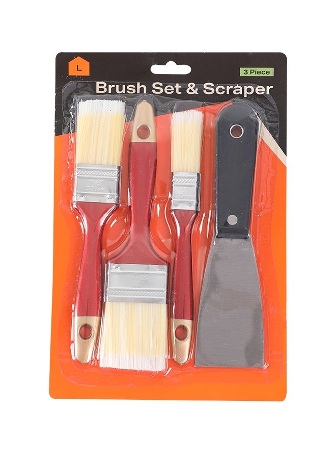 LAWAZIM Brush Set with Scraper - 3 Piece - Flat Paint Brushes in Assorted Sizes with Paint Scraper Tool for Touch-Up, Wall Painting, Furniture Refinishing – Ideal for DIY Projects, Home Improvement, and Maintenance - Image 5