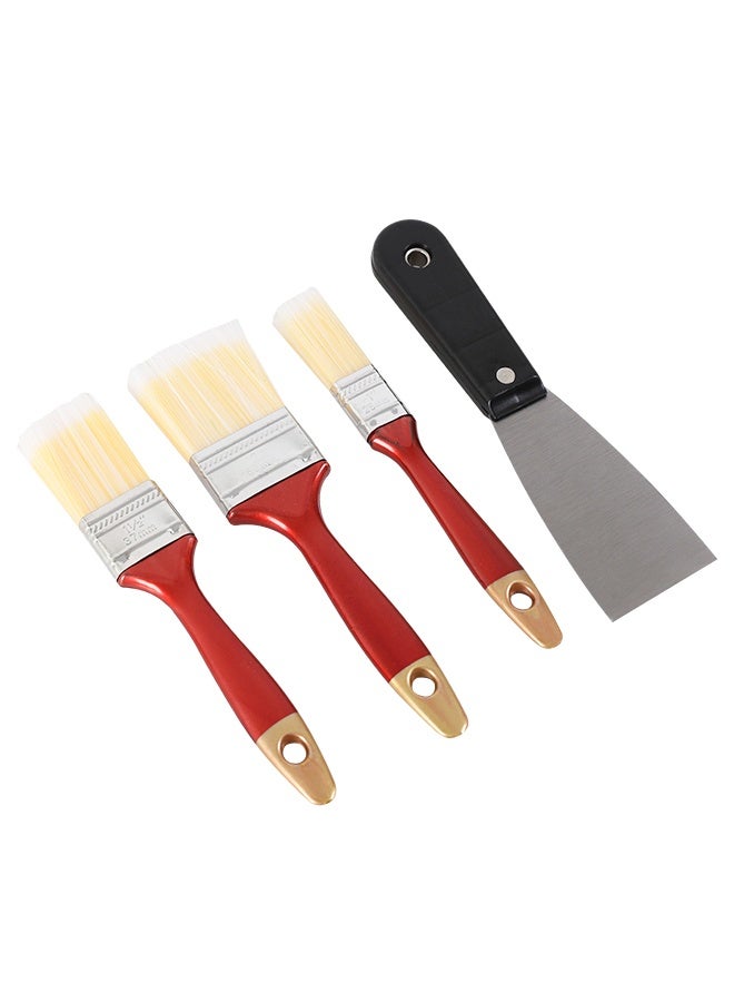 LAWAZIM Brush Set with Scraper - 3 Piece - Flat Paint Brushes in Assorted Sizes with Paint Scraper Tool for Touch-Up, Wall Painting, Furniture Refinishing – Ideal for DIY Projects, Home Improvement, and Maintenance - Image 2