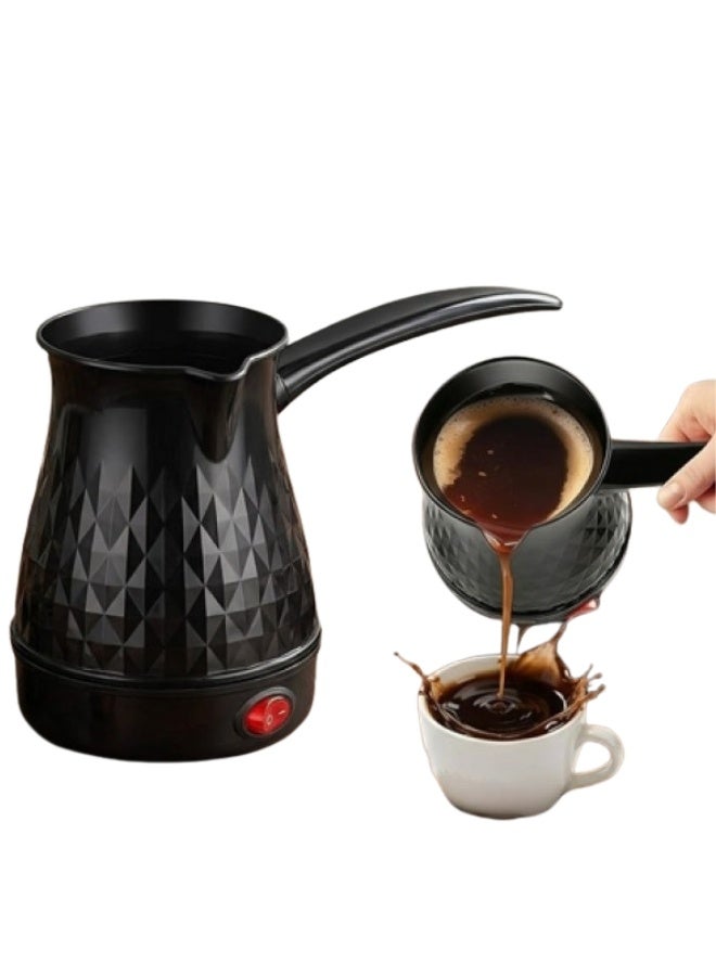 Electric Turkish 0.4L Coffee Maker 400W Heat Resistant Plastic Coffee Pot – Fast Heating Electric Coffee Boiler for Turkish Coffee, Tea, Hot Water, Milk and Hot Beverages, One-Touch Operation with Indicator Light, Overheat Protection, Compact Portable Design for Home, Office and Travel - Image 1