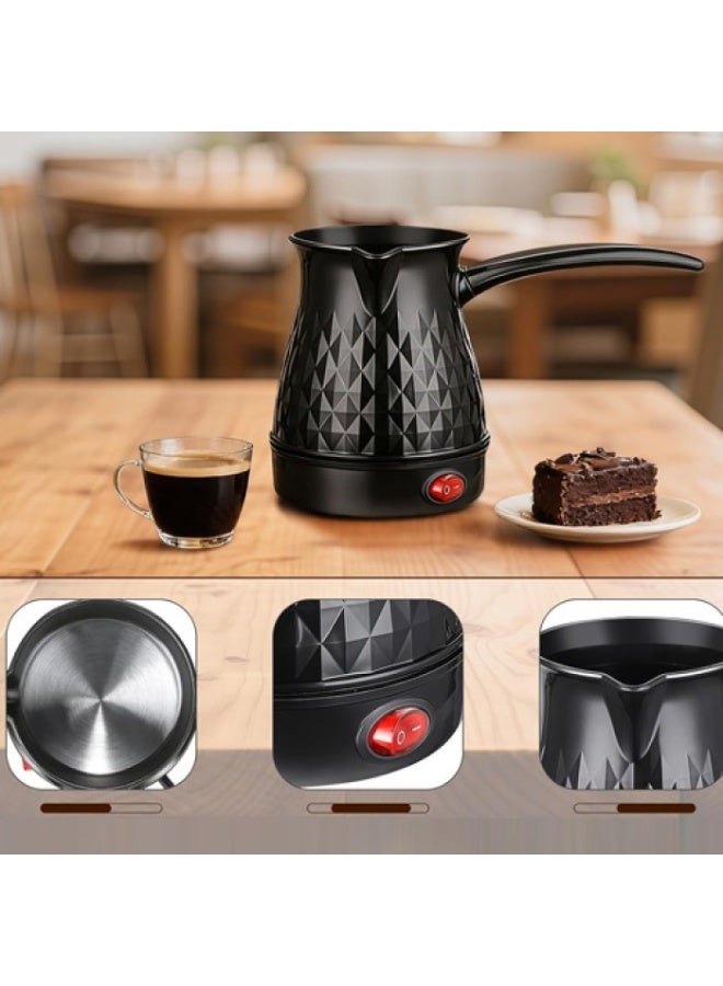 Electric Turkish 0.4L Coffee Maker 400W Heat Resistant Plastic Coffee Pot – Fast Heating Electric Coffee Boiler for Turkish Coffee, Tea, Hot Water, Milk and Hot Beverages, One-Touch Operation with Indicator Light, Overheat Protection, Compact Portable Design for Home, Office and Travel - Image 4