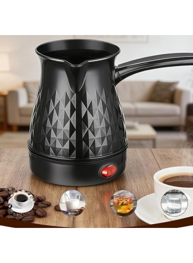 Electric Turkish 0.4L Coffee Maker 400W Heat Resistant Plastic Coffee Pot – Fast Heating Electric Coffee Boiler for Turkish Coffee, Tea, Hot Water, Milk and Hot Beverages, One-Touch Operation with Indicator Light, Overheat Protection, Compact Portable Design for Home, Office and Travel - Image 3