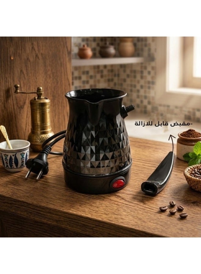 Electric Turkish 0.4L Coffee Maker 400W Heat Resistant Plastic Coffee Pot – Fast Heating Electric Coffee Boiler for Turkish Coffee, Tea, Hot Water, Milk and Hot Beverages, One-Touch Operation with Indicator Light, Overheat Protection, Compact Portable Design for Home, Office and Travel - Image 2