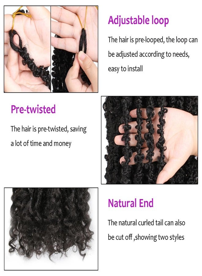 ZRQ Butterfly Locs Crochet Hair 24 Inch 2Packs Distressed Butterfly Faux Locs With Curly Ends Pre Looped Butterfly Twist Natural Black Goddess Locs Hair Extensions for Women (24 Inch, 1B#) - Image 4