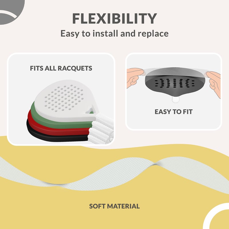 Palbea واقي مضرب بادل شفاف من بالبيا - عبوة من 5 قطع - شريط إطار متين وخفيف الوزن. واقي حافة متين وسهل الاستبدال. أبعاد ملحقات البادل: 3.5 × 37 سم / 1.38 × 14.57 بوصة. - Image 4