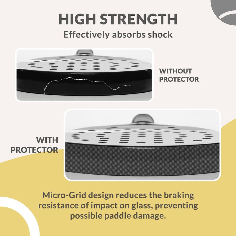 Palbea واقي مضرب بادل شفاف من بالبيا - عبوة من 5 قطع - شريط إطار متين وخفيف الوزن. واقي حافة متين وسهل الاستبدال. أبعاد ملحقات البادل: 3.5 × 37 سم / 1.38 × 14.57 بوصة. - Image 3