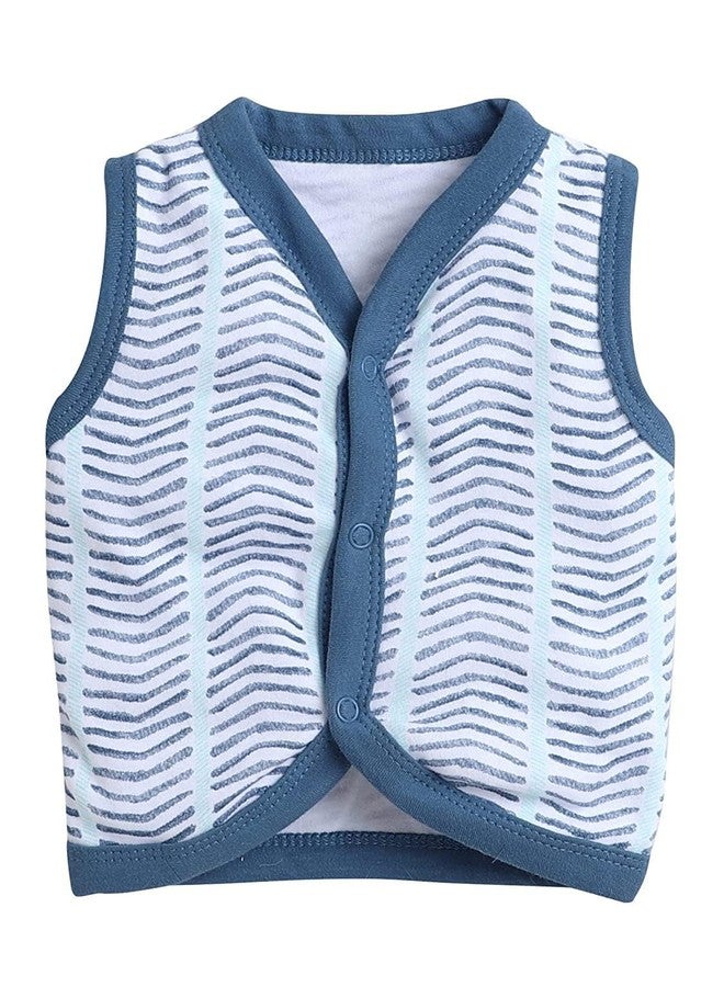 NAVYZONE Baby Sleeveless, Front Open Top| T-Shirt for Boys and Girls |Multicolour| (0-3 Months, Pack of 6) - Image 3