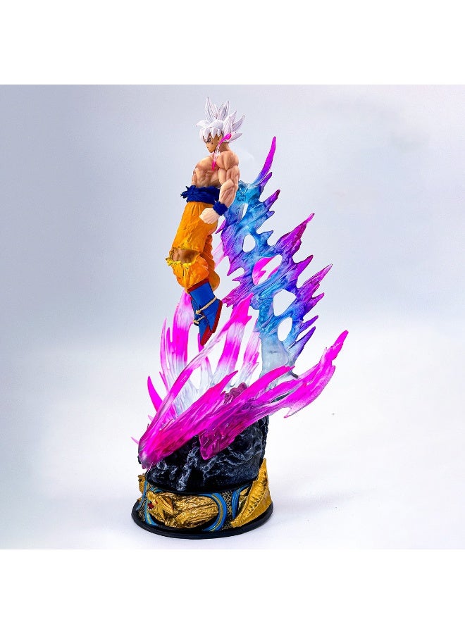HALAMODO Dragon Ball,Ultra Instinct White-Haired Goku Anime Figure, Desk Centerpiece & Birthday Gift 25cm - Image 3