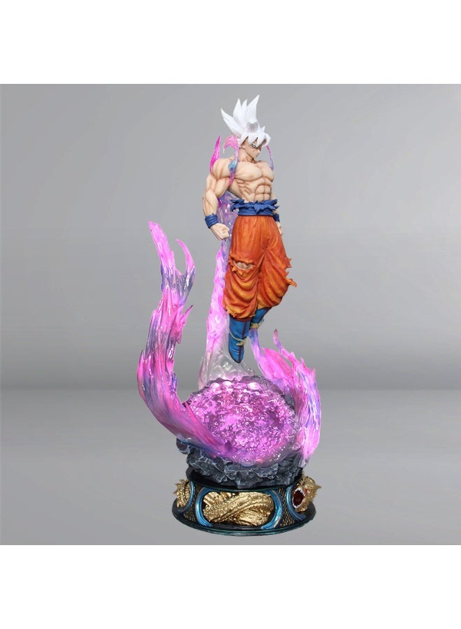 HALAMODO Dragon Ball,Ultra Instinct White-Haired Goku Anime Figure, Desk Centerpiece & Birthday Gift 25cm - Image 2