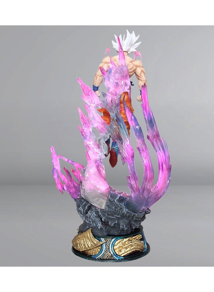HALAMODO Dragon Ball,Ultra Instinct White-Haired Goku Anime Figure, Desk Centerpiece & Birthday Gift 25cm - Image 4