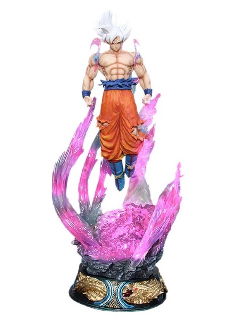 HALAMODO Dragon Ball,Ultra Instinct White-Haired Goku Anime Figure, Desk Centerpiece & Birthday Gift 25cm - Image 1