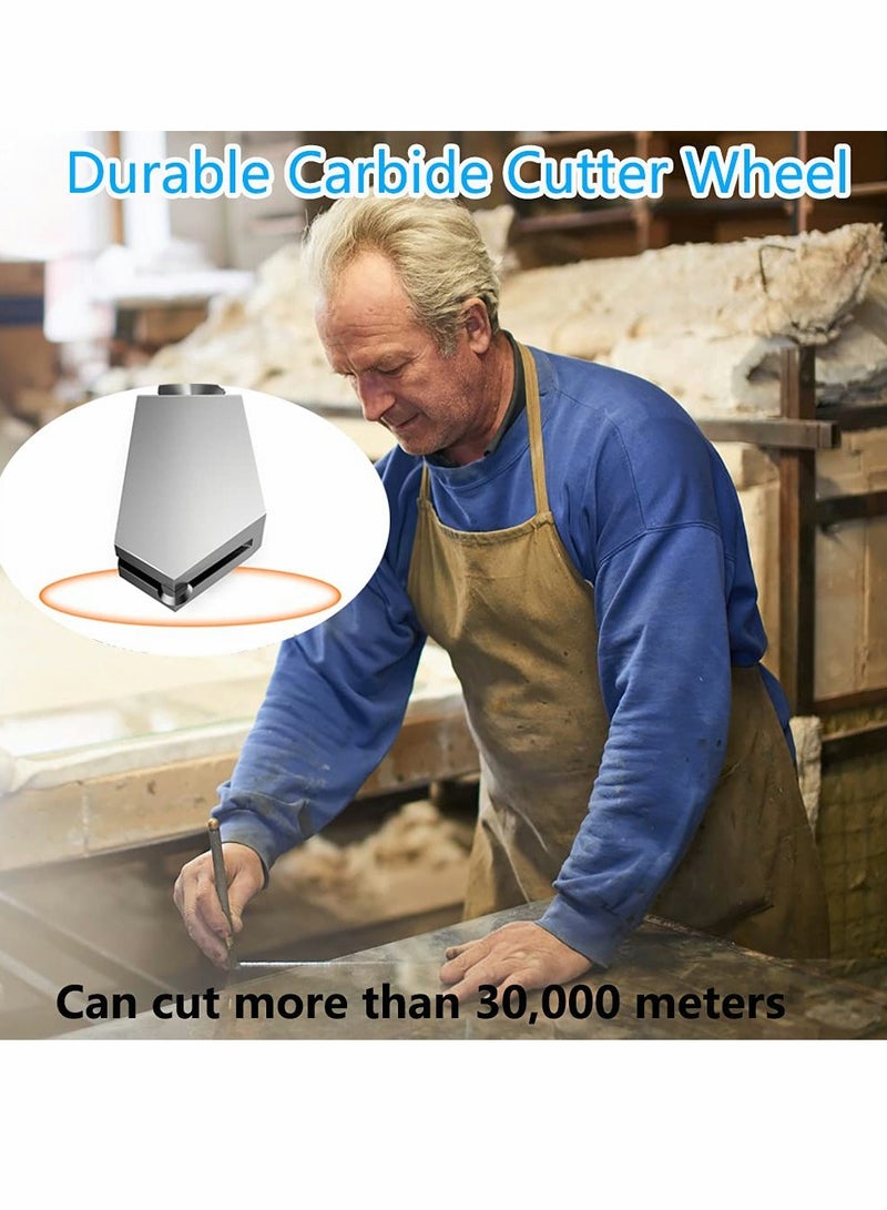 Glass Cutter, Glass Cutters Tool for Thick Glass Tiles Mirror Mosaic Cutting in The Range 2-22cm, Tile Cutter Diamond Glass Cutter with Ergonomic Handle and Replaceable 3 Carbide Cutting Heads - Image 3