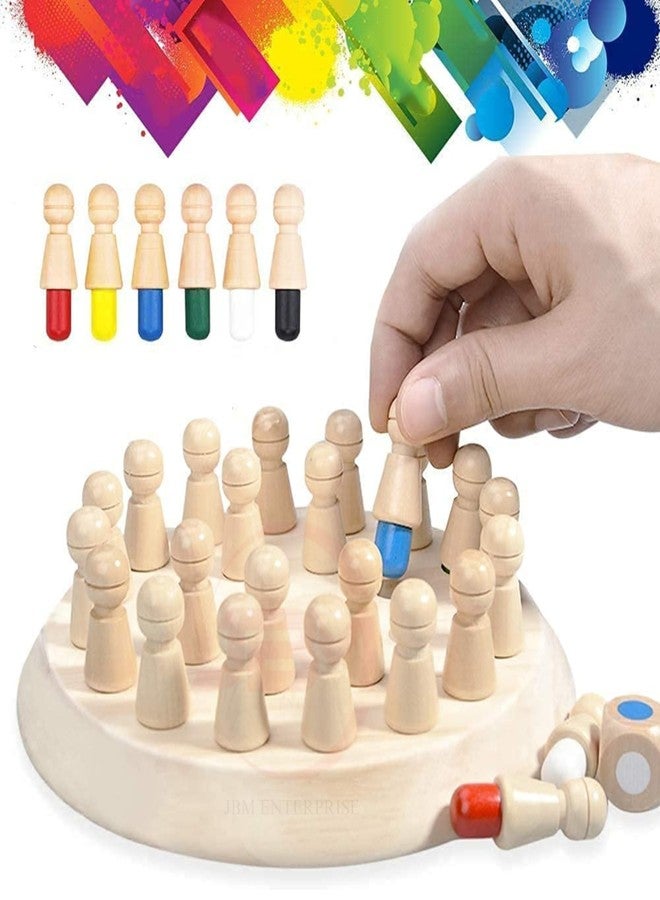 JBM ENTERPRISE Montessori Wooden Memory Matching Game for Kids & Adults | Color Recognition & Brain Training Toy with Dice | Educational Learning Board Game - Image 1
