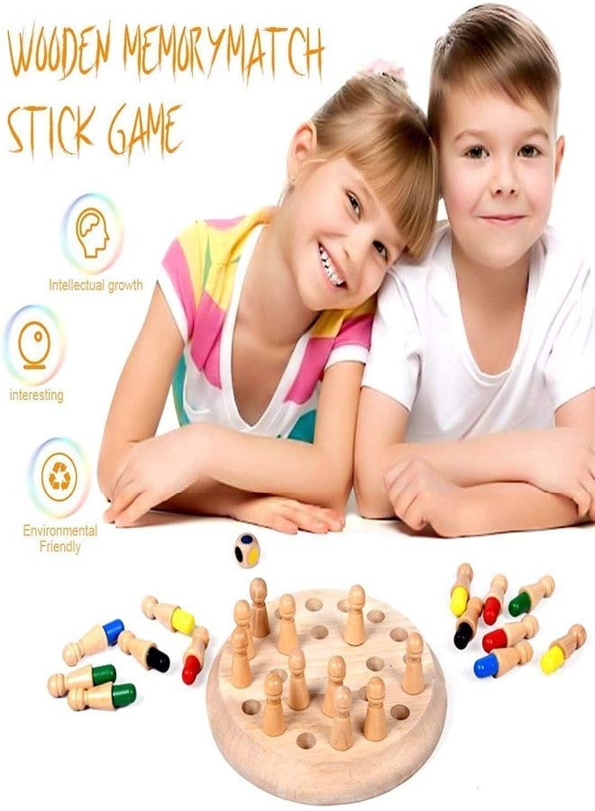 JBM ENTERPRISE Montessori Wooden Memory Matching Game for Kids & Adults | Color Recognition & Brain Training Toy with Dice | Educational Learning Board Game - Image 3
